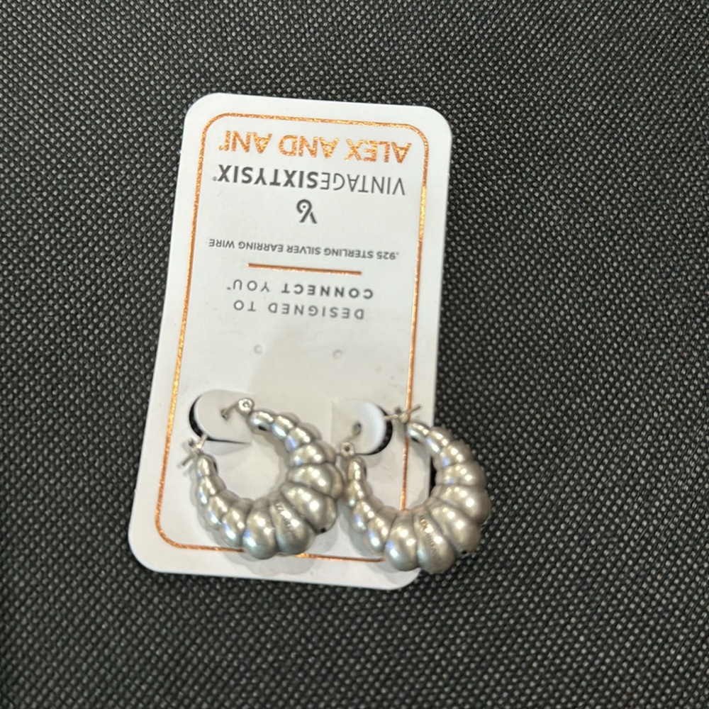 Alex And Ani Bubble Hoop Earrings - Picture 4 of 4